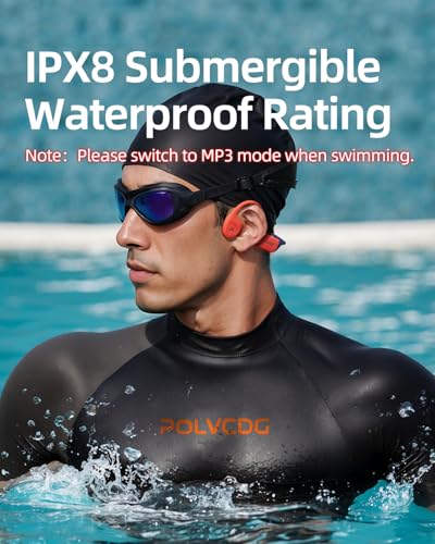 POLVCDG Bone Conduction HeadphonesIPX8 Waterproof Swimming Headphones32GB Memory Open Ear Headphones with MicWireless Bluetooth Earbuds Underwater Sport Earphones for Workout Running Cycling Gift - Image 3