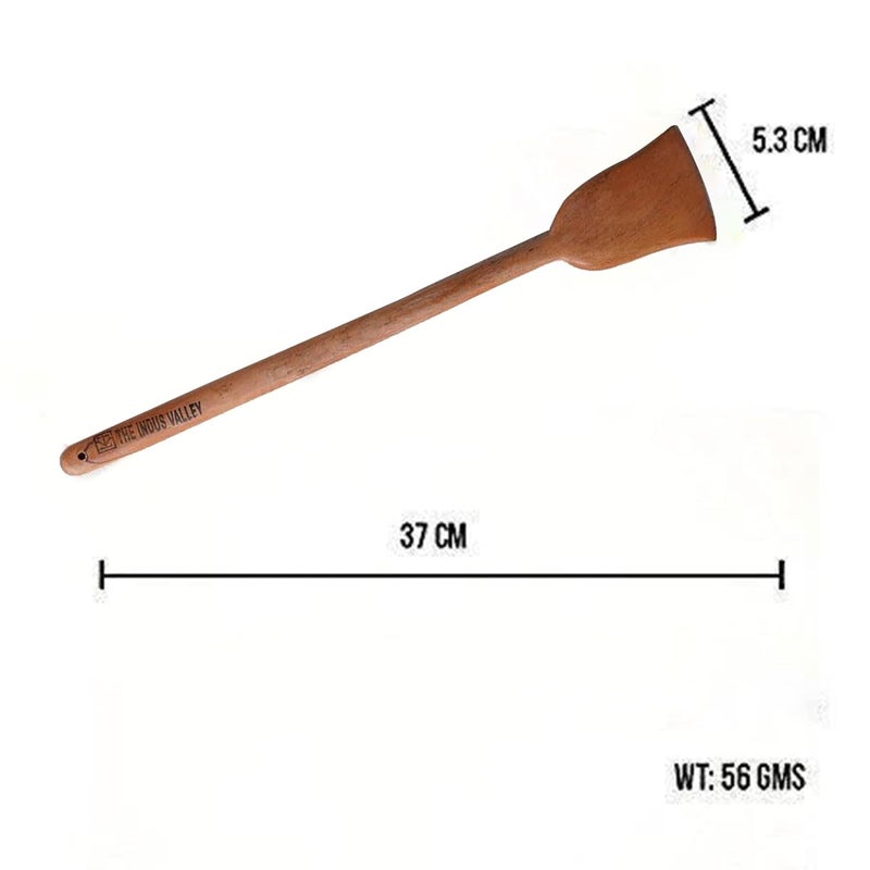 The Indus Valley Wooden FlipSpatulaLadle for Cooking DosaRotiChapati Kitchen Tools No Harmful Polish Handmade Cookware Neem Wood Set of 4 - Image 2