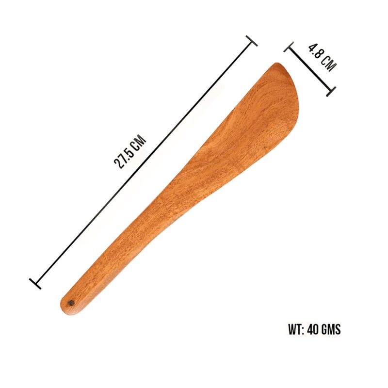 The Indus Valley Wooden FlipSpatulaLadle for Cooking DosaRotiChapati Kitchen Tools No Harmful Polish Handmade Cookware Neem Wood Set of 4 - Image 4