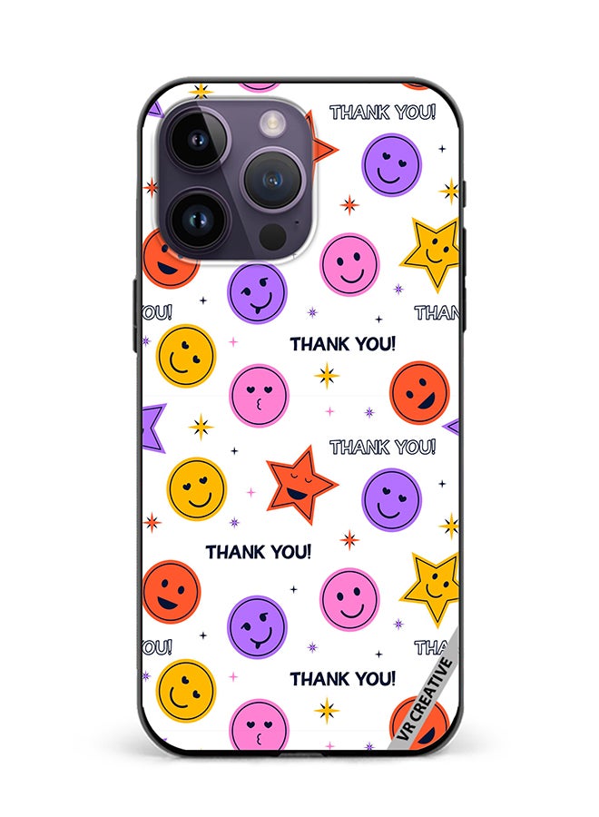 VR CREATIVE Protective Case Cover For Apple iPhone 15 Pro Max Thank You Seamless Design Multicolour - Image 1