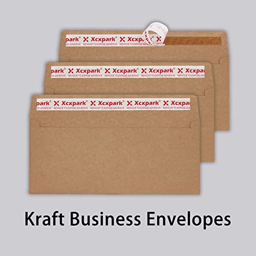Xxcxpark 120 PCS #10 Brown Self Seal Kraft 4-1/8 x 9-1/2 inches Security Envelopes, Windowless Invisible Envelopes Super Strong Quick Seal Envelopes Security Tint Pattern Secure - Image 5