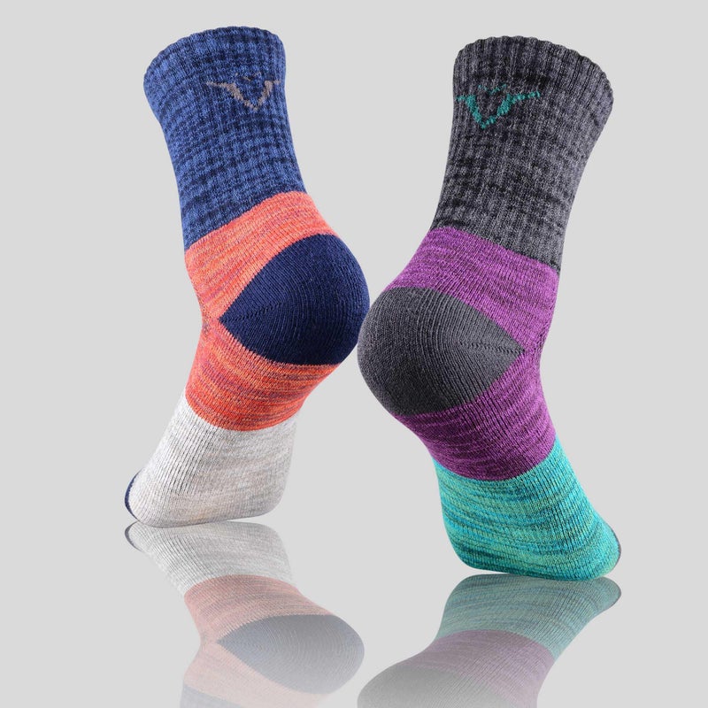 FEIDEER Men's Thick Cotton Full Cushion Quarter Crew Socks for Outdoor Hiking Everyday, Midweight, 5 Pairs (5MS20605-XL) - Image 4