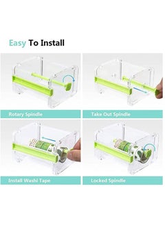 KASTWAVE Tape Cutter Holder with Making Tape, Clear Making Tape Dispenser, Transparent Tape Dispenser Roll Tape Holder for Gift Wrapping Scrapbooking Cards Diary DIY  - Image 5