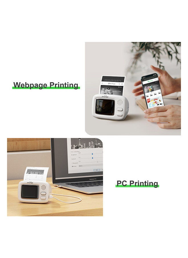 PeriPage - A2 Mini Thermal Printer Pocket Label Maker All in One BT Connect Adhesive Tag DIY Date icture Photo Label Memo Notes Journal Receipt with 1pcs Thermal Paper Roll - Image 1