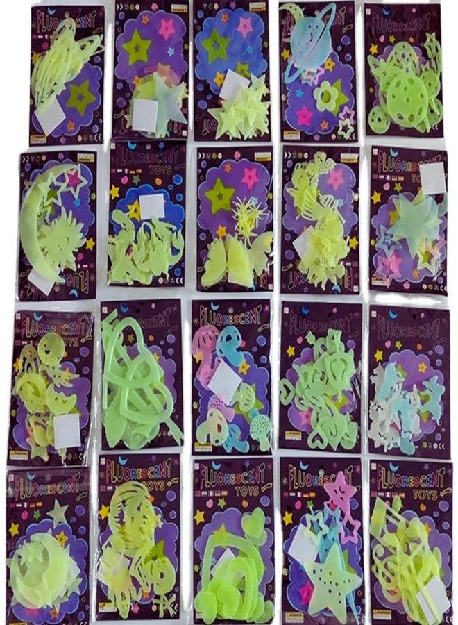 Viba® Glow Dark Stickers for Kids Birthday Return Gift (Set of 20 Packs) | Neon Radium Party Favors & Keepsake Decorations | Luminous Stickers for Boys & Girls - Image 1