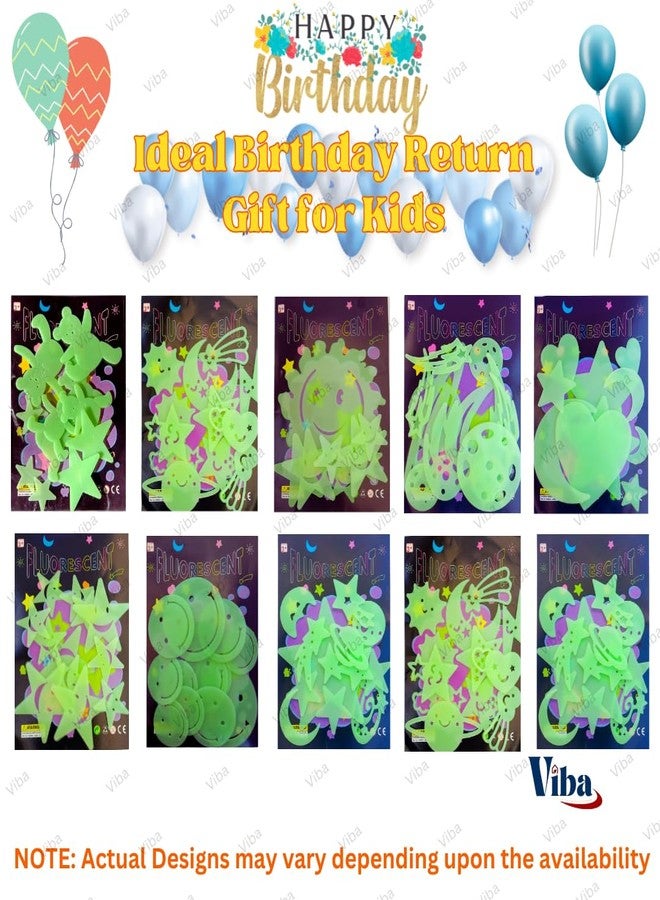 Viba® Glow Dark Stickers for Kids Birthday Return Gift (Set of 20 Packs) | Neon Radium Party Favors & Keepsake Decorations | Luminous Stickers for Boys & Girls - Image 5