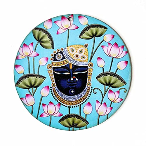 Adikala Pichwai Shrinath ji MDF Round Cutout Design for Diwali | Dussehra | Rangoli | Pooja | Festival Gift | Wedding Decorations_Big (Set of 6) - Image 3