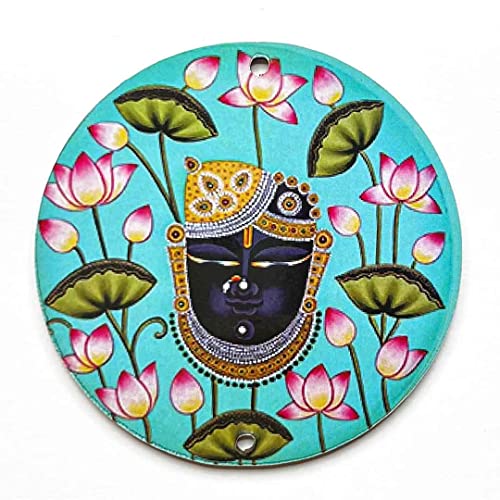 Adikala Pichwai Shrinath ji MDF Round Cutout Design for Diwali | Dussehra | Rangoli | Pooja | Festival Gift | Wedding Decorations_Big (Set of 6) - Image 1
