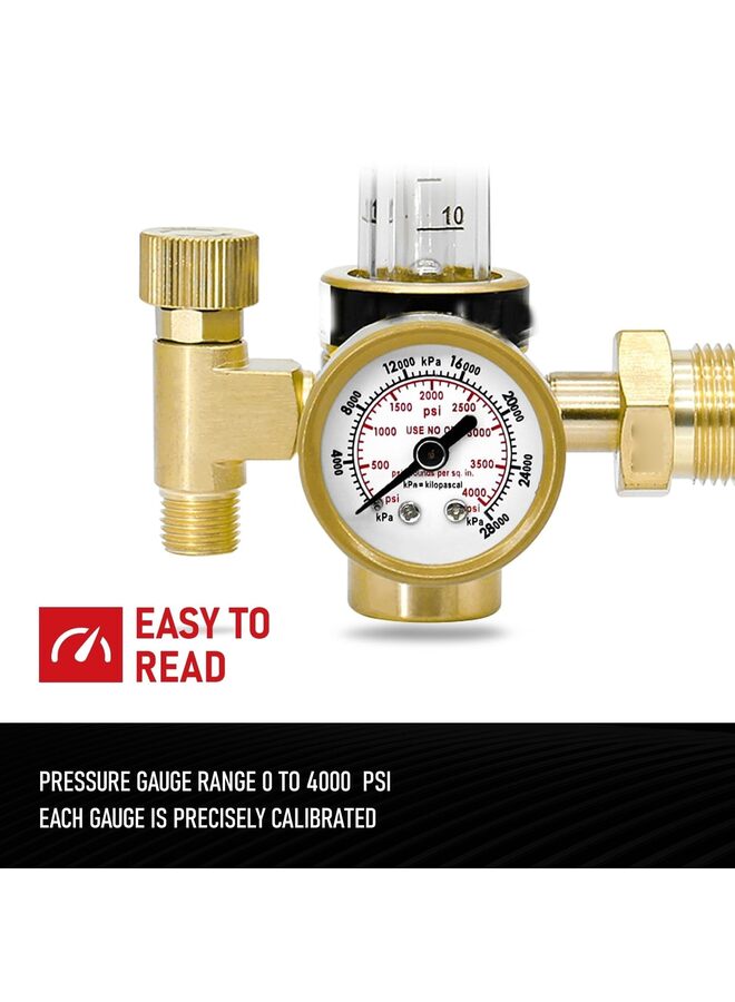 LAMAY Argon Regulator, Flow Meter Gas Regulator Gauge for Weld with Gas Hose Welding - Image 3