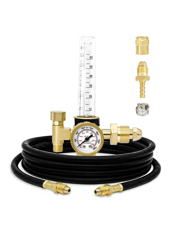 LAMAY Argon Regulator, Flow Meter Gas Regulator Gauge for Weld with Gas Hose Welding - Image 1