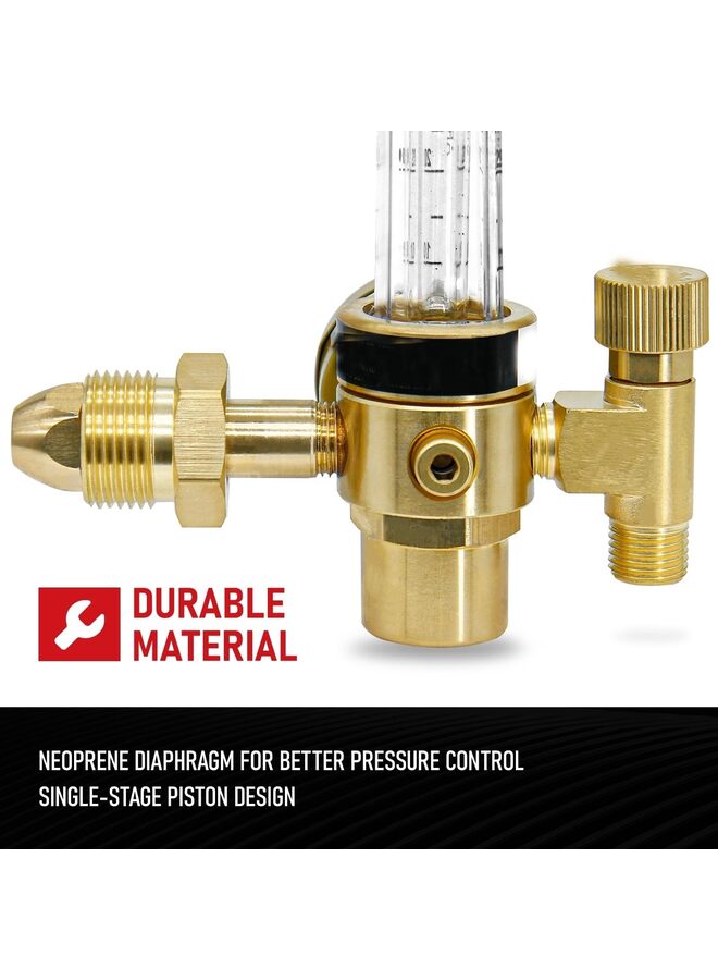 LAMAY Argon Regulator, Flow Meter Gas Regulator Gauge for Weld with Gas Hose Welding - Image 4