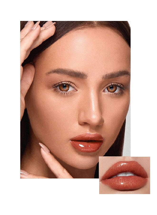 Julystar Plump Lips Fat Perks, Lip Glow Oil Deep Nourishing Moisturizing Glossy Long Lasting Lightweight Non Sticky Portable Lip Oil Lip Care to Fade Lines and Exfoliate Dead Skin for Women 4.8 ml (#06)  - Image 4
