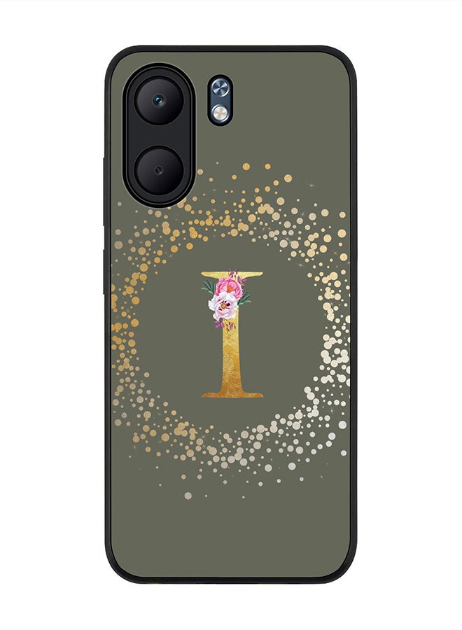 Stylizedd For Oppo A5x 5G / A5x 4G Case,Slim fit Camera Protection, Shockproof Thin Phone cover  - Custom Monogram Floral - I  (Olive Green ) - Image 1