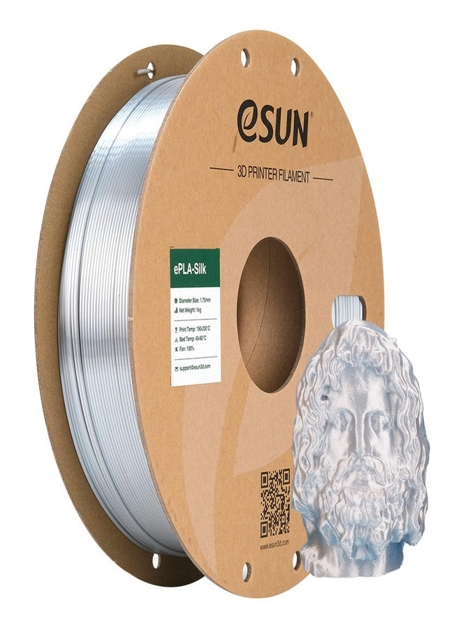 إي صن خيوط إي صن سيلك ميتال PLA، وزن 1 كجم، قطر 1.75 مم، PLA معدني حريري، فضي حريري - Image 1