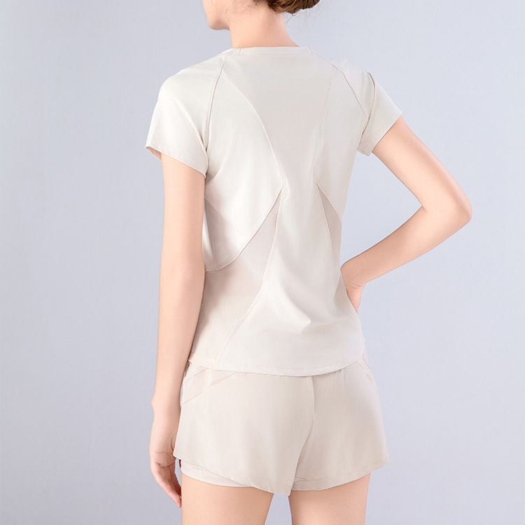 Sports Suit New Suit Summer Short-Sleeved Running Quick-Drying Yoga Loose Thin Breathable Fitness - Image 1