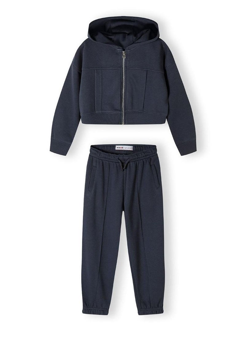 مينوتي طقم رياضي للبنات بجاكيت بغطاء رأس وسروال مريح - Image 2