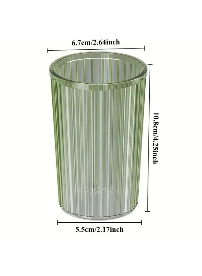 4 Color Family Set Of 4 Toothbrushes And Cups Durable Plastic For Bathroom Kitchen Home - Image 3