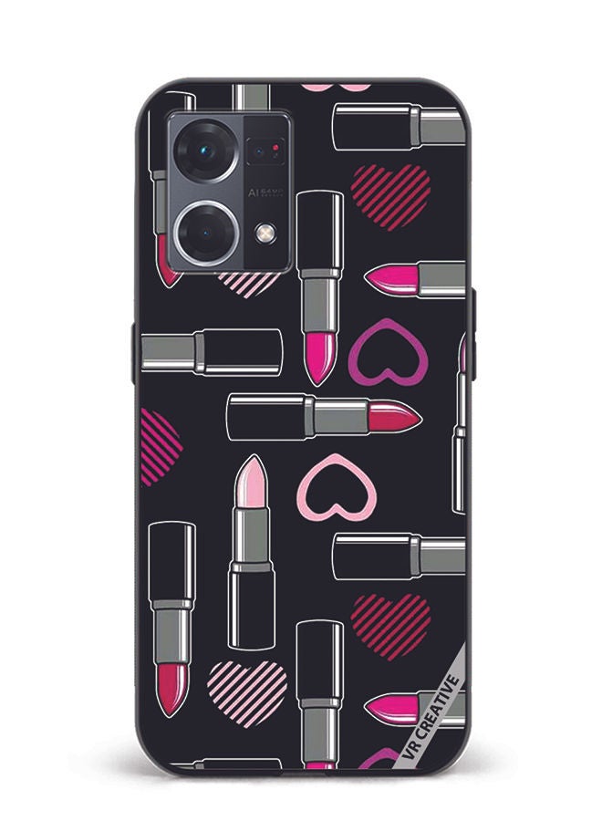VR CREATIVE Protective Case Cover For Oppo Reno8 4G Lipsticks Design Multicolour - Image 1