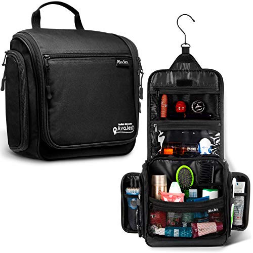 AvaJex Travel Toiletry Bag for Men and Women - (10.6”x10.6”x3.2”) Large Hanging Toiletry Organizer - Waterproof Hygiene Bag with Metal XXL Swivel Hook, with Sturdy Zippers and 19 Compartments for Toiletries - Image 1
