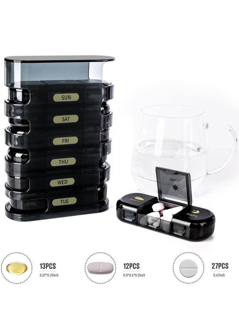 نيبمينينت Pill Organizer, Organizer 3 Times a Day - Weekly Day, Daily Box to Hold Vitamins, Cod Liver Oil, Supplements and Medication - Image 4