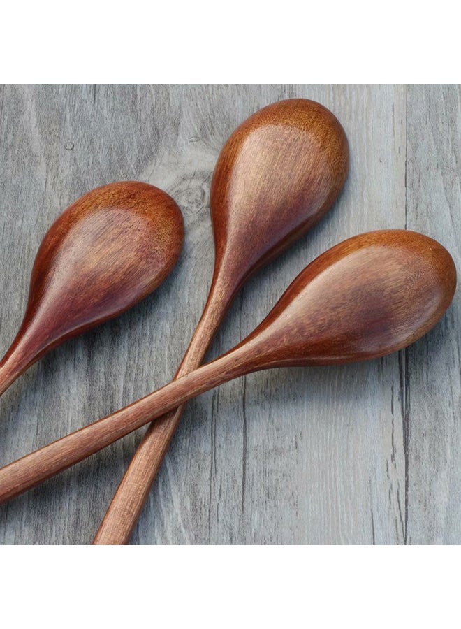 Set Of 6 Wooden Spoons Coffee 9inch - Image 3