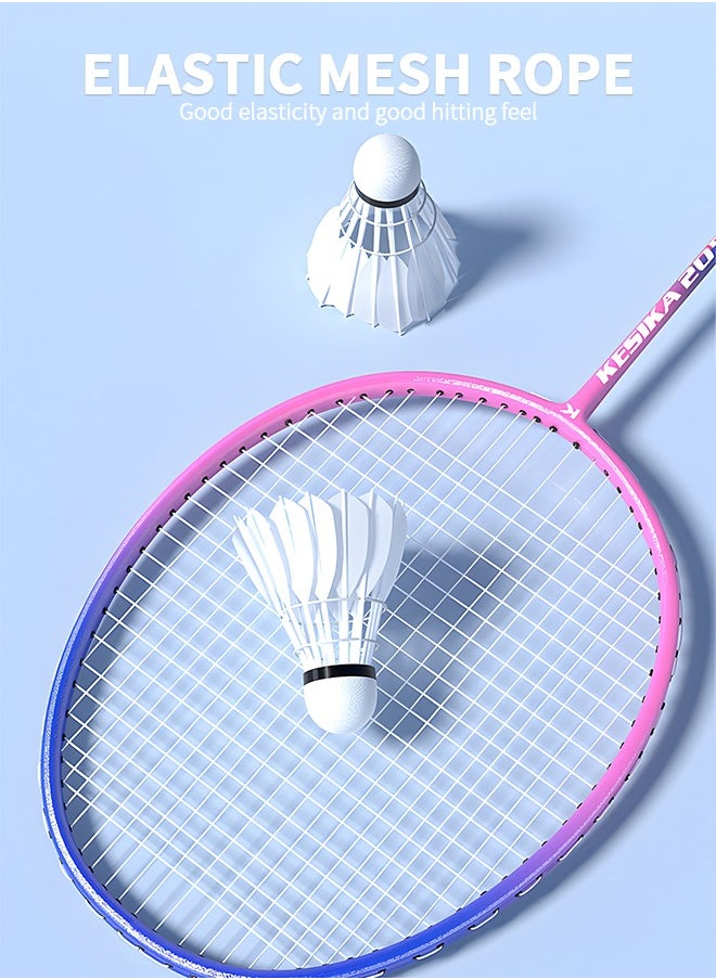 UETEEY 2 Pieces Badminton Rackets Set with 3 Badminton Balls, 2 Hand Glue, 2 Rackets Sticker and Carrying Bag Included, Upgrade Lightweight Adult Badminton Racket Set for Outdoor Sport, Professional Training  - Image 3