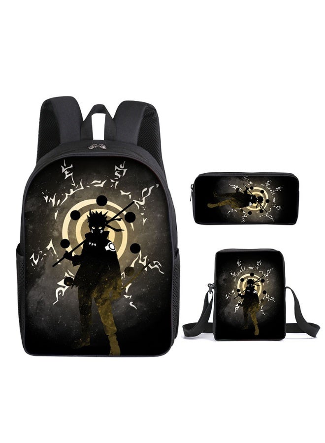 NARUTO backpack pencil case satchel three-piece suit men and women leisure sports travel backpack student school backpack - Image 1