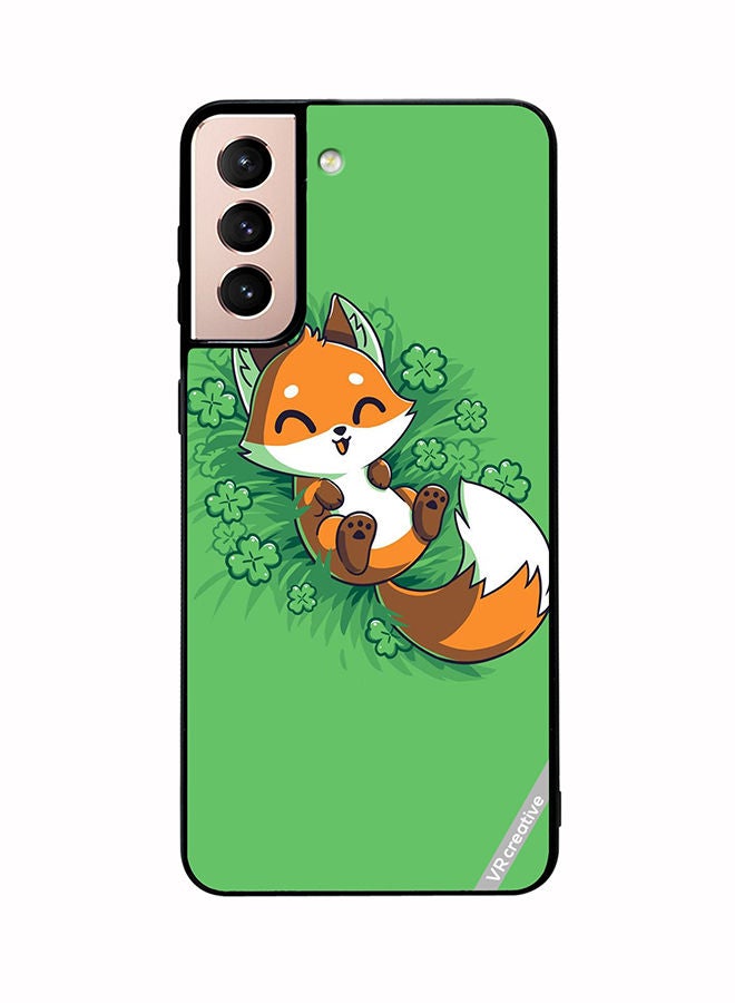 VR CREATIVE Protective Case Cover For Samsung Galaxy S21 Plus 5G Fluffy Fox Design Multicolour - Image 1