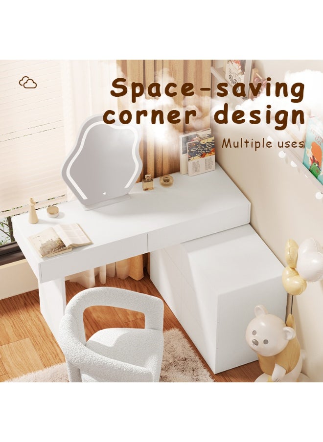Generic Bedroom Set Adjustable Dressing Table With Mirror Wooden Make Up Table With Led Light  - Image 2