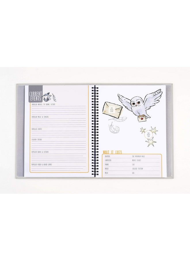 CONQUEST Conquest Journals Harry Potter Little Keeper Baby Album, Capture Magical Memories, Baby Shower to Age 5, Grey Linen Cover, Lay Flat Spiral, 66-Guided Journal Pages, 9'' x 11.5'', Officially Licensed  - Image 3