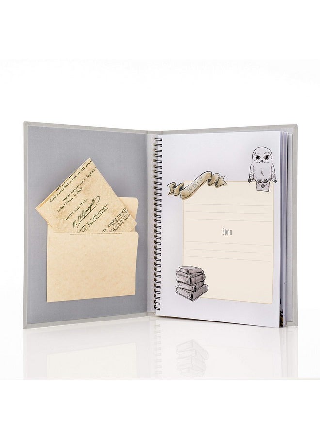 CONQUEST Conquest Journals Harry Potter Little Keeper Baby Album, Capture Magical Memories, Baby Shower to Age 5, Grey Linen Cover, Lay Flat Spiral, 66-Guided Journal Pages, 9'' x 11.5'', Officially Licensed  - Image 2