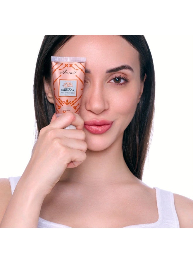 Anvati Hydrating Sunblock with Foundation – Moisturizing Tinted Sunscreen with SPF for Daily UV Protection | Skin Tone Correcting, Lightweight, Non-Greasy Sun Protection Cream for Smooth & Even Coverage - Image 5