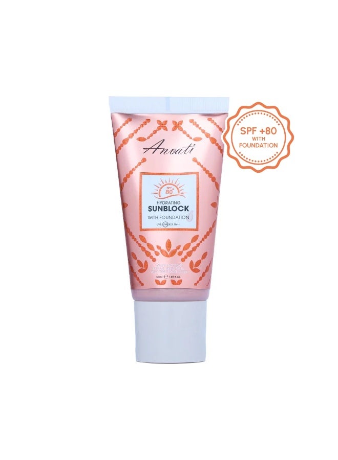 Anvati Hydrating Sunblock with Foundation – Moisturizing Tinted Sunscreen with SPF for Daily UV Protection | Skin Tone Correcting, Lightweight, Non-Greasy Sun Protection Cream for Smooth & Even Coverage - Image 1