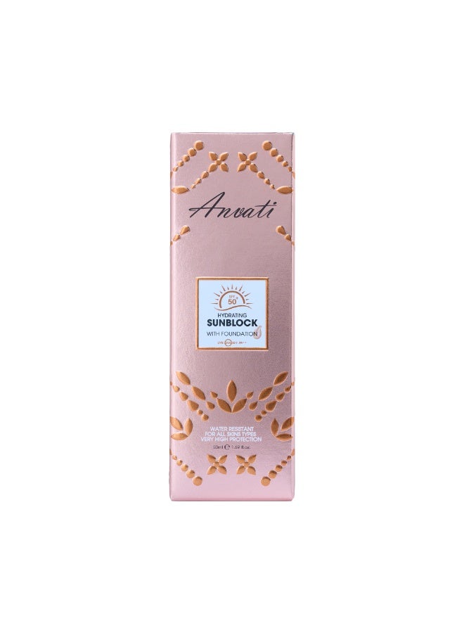 Anvati Hydrating Sunblock with Foundation – Moisturizing Tinted Sunscreen with SPF for Daily UV Protection | Skin Tone Correcting, Lightweight, Non-Greasy Sun Protection Cream for Smooth & Even Coverage - Image 3