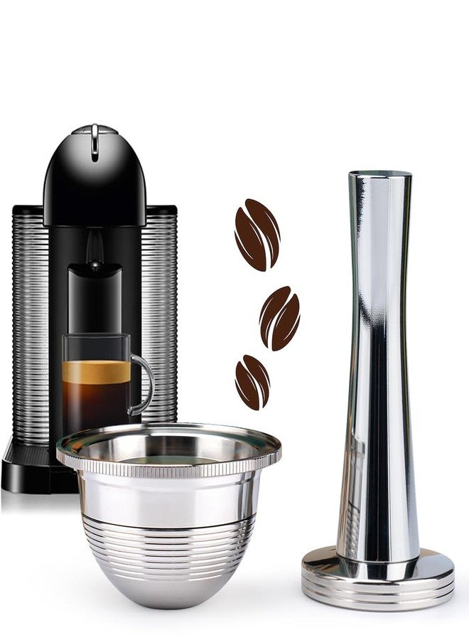 Sesama Reusable Coffee Capsules Pods for Nespresso VertuoPlus Vertuoline Series 304 Stainless Steel,Eco-Friendly Refillable and Cost-Effective, MT0105-US - Image 1