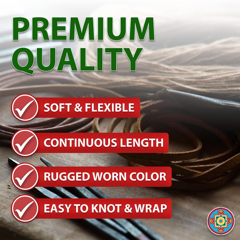 Mandala Crafts Round Cowhide Genuine Black Leather Cord for Jewelry Making Kumihimo Leather Rope Spool - Black Leather String Lace - 20 Yds 1mm Leather Cording - Image 5