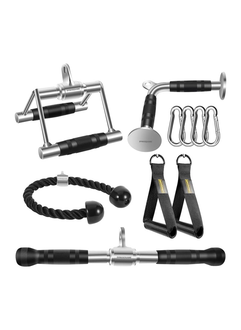 Generic Tricep Press Down Cable Machine Attachment, LAT Pulldown Attachments, Home Gym Accessories, Double D Handle, V-Shaped Bar, Tricep Rope, Pull Down Straight Bar  - Image 1