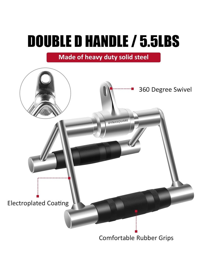 Generic Tricep Press Down Cable Machine Attachment, LAT Pulldown Attachments, Home Gym Accessories, Double D Handle, V-Shaped Bar, Tricep Rope, Pull Down Straight Bar  - Image 3