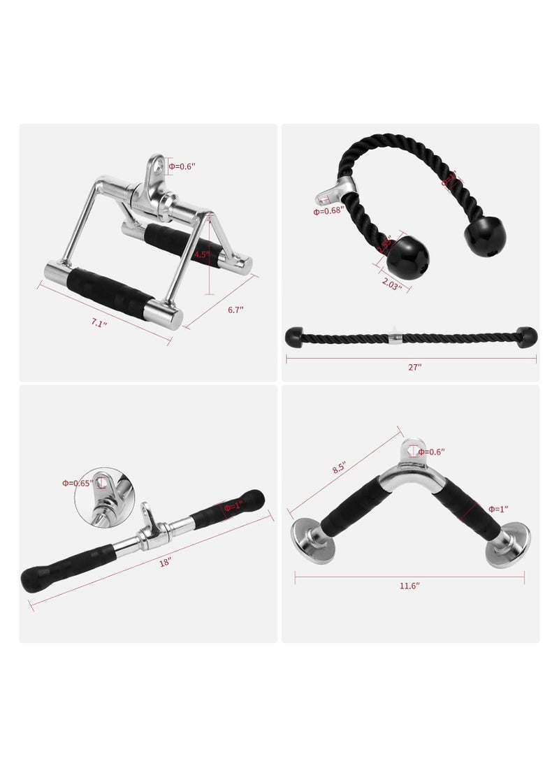Generic - Tricep Press Down Cable Machine Attachment, LAT Pulldown Attachments, Home Gym Accessories, Double D Handle, V-Shaped Bar, Tricep Rope, Pull Down Straight Bar - Image 1