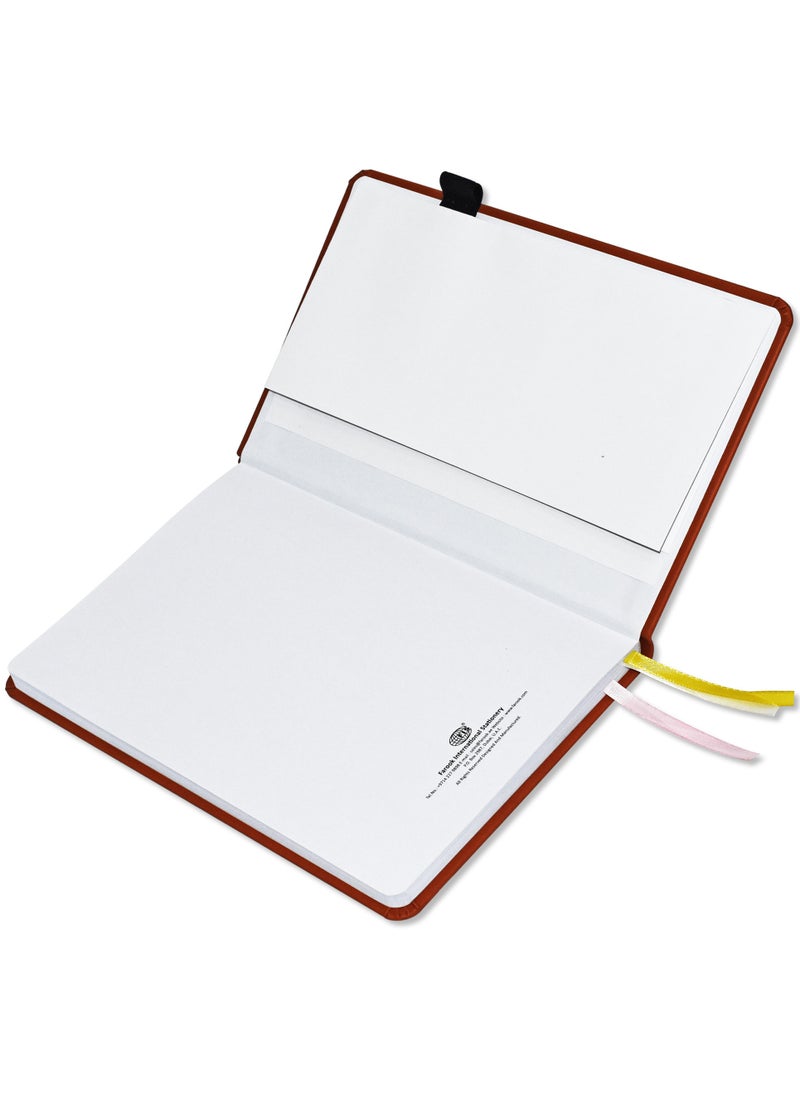 FIS FIS Budget Planner with Elastic Pen Loop Italian PU, Size A5, White Paper, 100 GSM, 128 Pages, Hard Cover, Round Corners, Colour Brown - FSORA5BPLANPBR  - Image 3