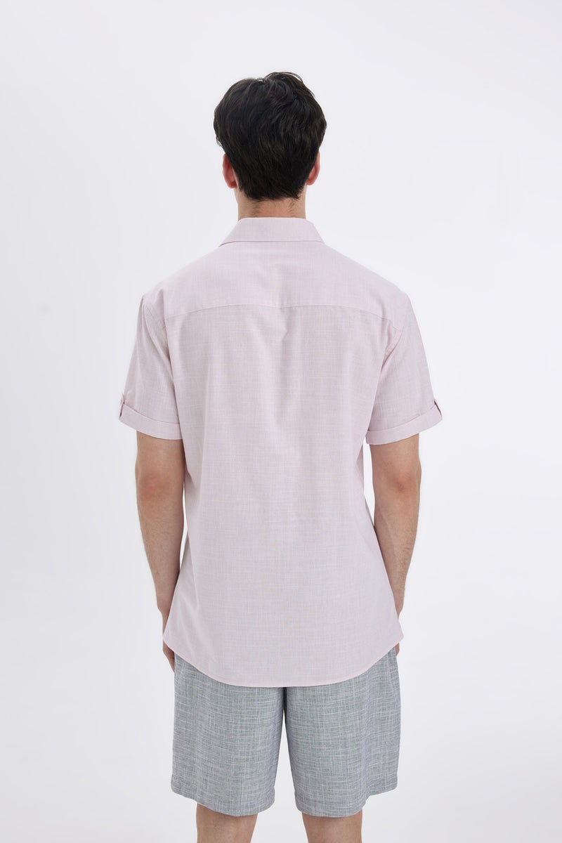 DeFacto Man Slim Fit Poplin Short Sleeve Shirt - Image 5