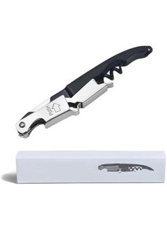 Waiter Corkscrew, Corkscrew Wine Opener Stainless Steel, Wine Bottle Opener Wine Key for Restaurant Waiters Bartenders Sommelier (Black)
