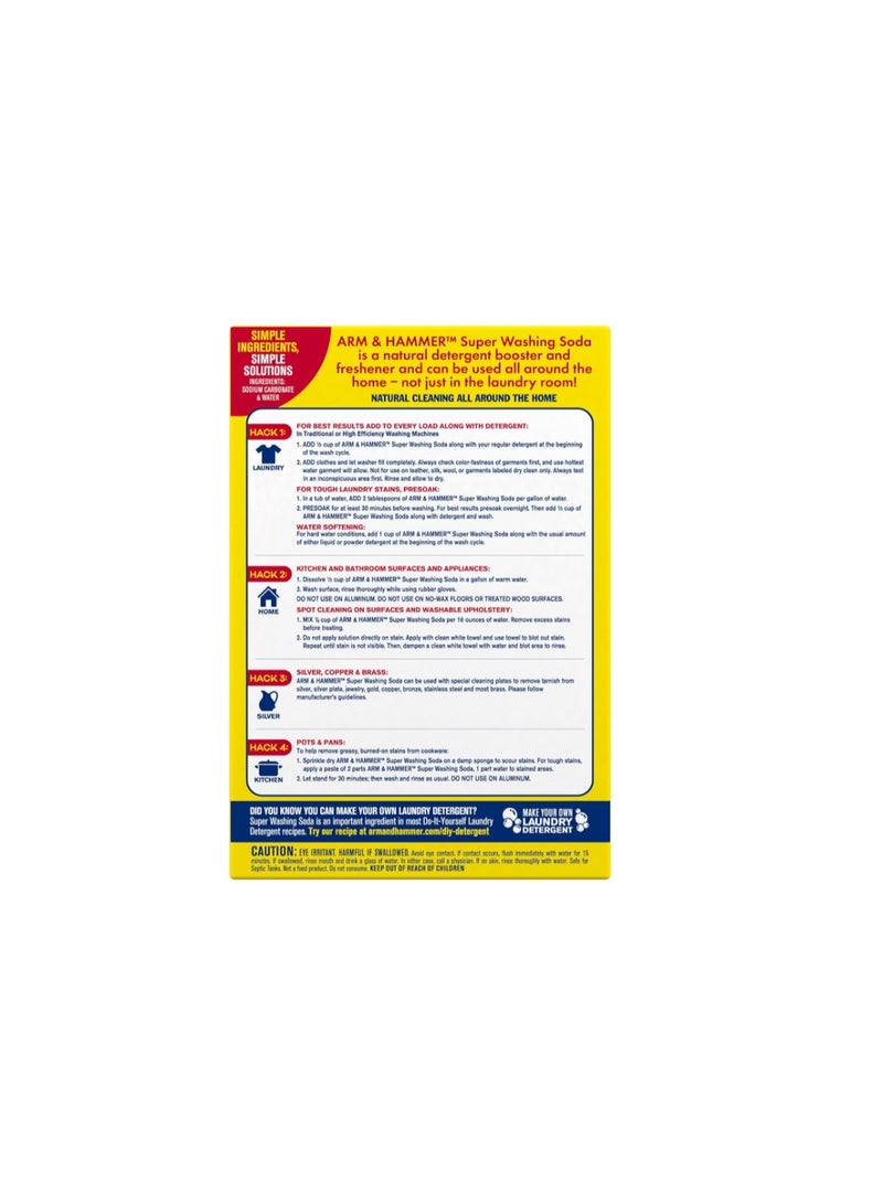 Arm & Hammer Super Washing Soda Household Cleaner & Laundry Booster, 55oz (1.55kg) - Image 2