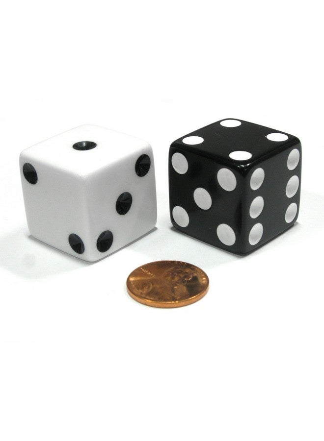 Koplow Games Set of 2 Inverse D6 25mm Large Opaque Jumbo Dice - 1 White and 1 Black - Image 3