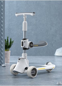 Soft Touch Kids Skate Scooter Foldable Kids Scooter Adjustable 3 Wheels Toddler Scooter with Music and Light Baby Scooter with Adjustable Height and Removable Seat Scooty for Kids  - Image 1