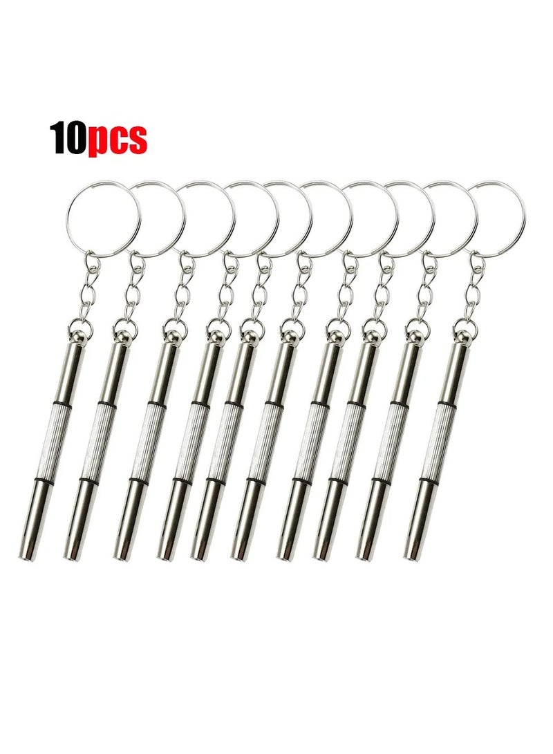 Sunglasses Repair Screwdriver, Portable Multifunctional Glasses Maintenance Tool, Non Slip Comfortable Grip Eyeglass Screwdriver Repair For Home Or Store Use, (10pcs, Silver)  - Image 1