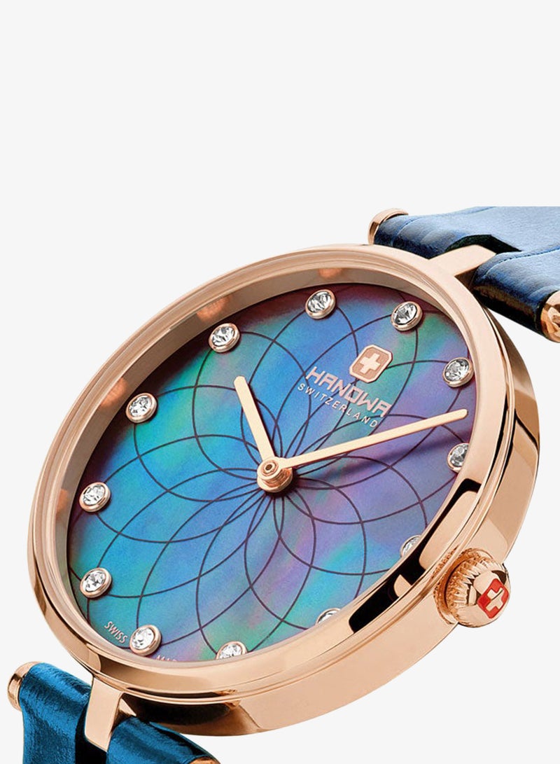Hanowa Maggia Blue Mother-of-pearl Dial Blue Leather Strap Watch for Women 30mm - Image 4