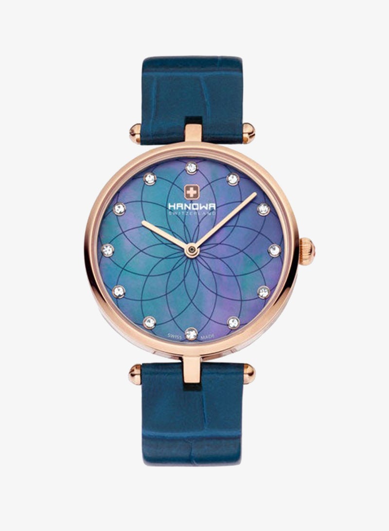 Hanowa Maggia Blue Mother-of-pearl Dial Blue Leather Strap Watch for Women 30mm - Image 1