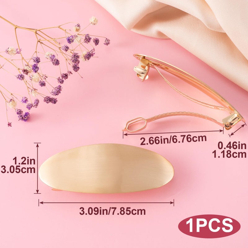 CustomyLife 3inch Oval Hair Barrette Vintage Metal Large Hair Clip Gold French Wedding Prom Formal Hair Accessories for Women Girls Long Thick Hair - Image 2