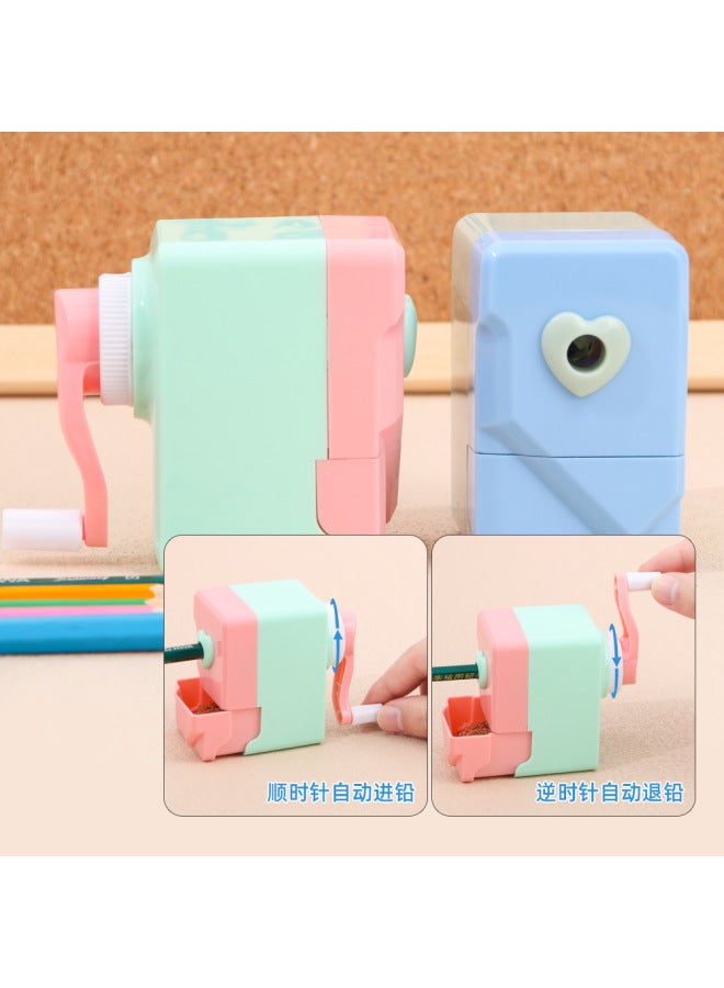 HELPS Creative Love Cartoon Pencil Sharpener For Primary School Students Hand Automatic Pencil Sharpener Stationery Macaron Color Pencil Sharpener - Image 4